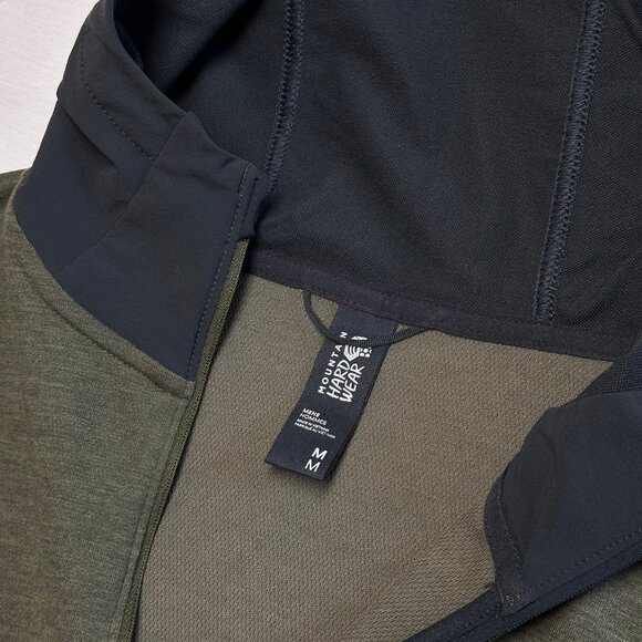 Mountain Hardwear Mens Cragger Pullover Hoodie Size Medium 1/2 Zip Green Outdoor - Picture 3 of 7